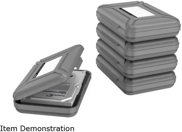 Alt view image 6 of 7 - [5Pack-Gray] ORICO Hard Drive Case for 3.5 Inch HDD/SSD Portable Hard Drive Carrying Protective Storage Box Anti-Static and Shockproof -PHX5S