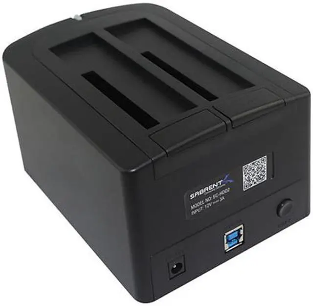 Alt view image 2 of 3 - Sabrent EC-HDD2 USB 3.0 to SATA Dual Bay External Hard Drive Docking Station for 2.5 or 3.5in HDD, SSD with Hard Drive Duplicator/Cloner