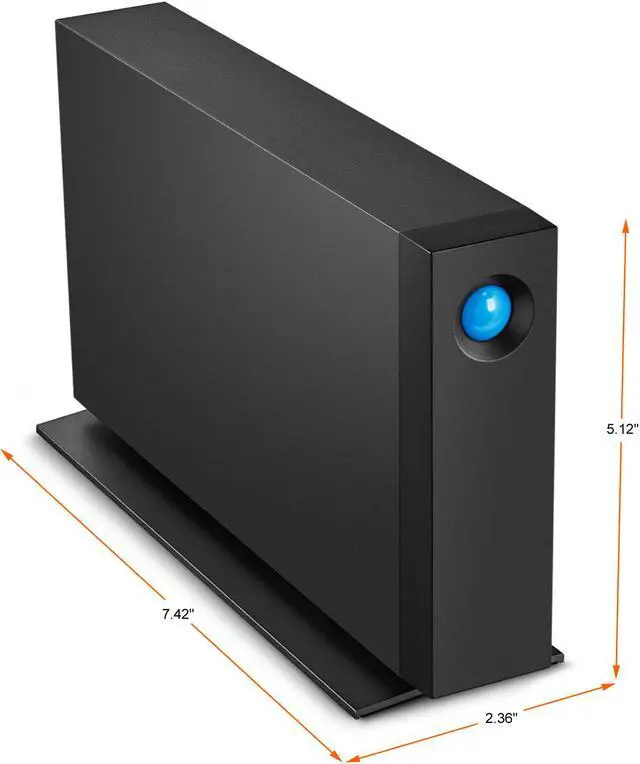 Alt view image 2 of 16 - LaCie d2 Professional 8TB USB 3.1, type-C Desktop Drive STHA8000800 Black