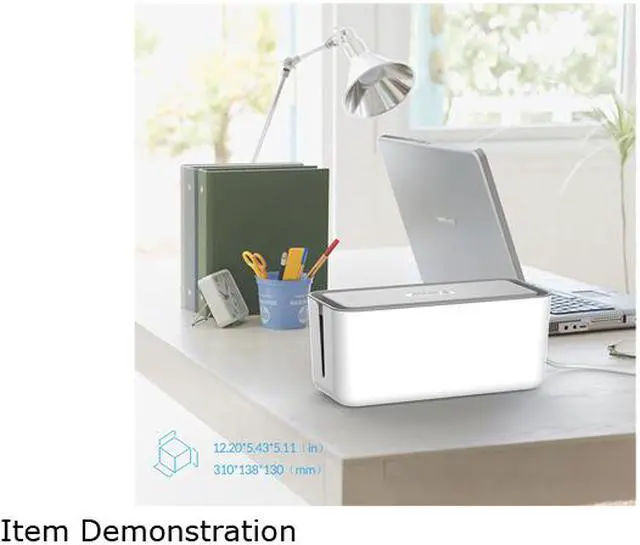 Alt view image 3 of 6 - ORICO Cable Management Box Organizer with Smartphone Holder Wire, Charger Line, USB Network HUB Cable Management Box - White (CMB-18)