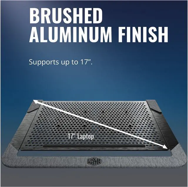 Alt view image 10 of 10 - Cooler Master Notepal U2 Plus V2 Laptop Air Cooler, Dual 80mm Moveable Fans, Lightweight Aluminum Cooling Pad, Polyester Fiber Dacron and Aluminum Material, Supports up to 17" Laptop