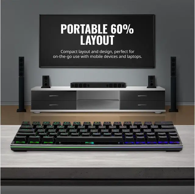 Alt view image 6 of 9 - Cooler Master SK622 Wireless 60% Mechanical Keyboard with Low Profile Blue Switches, New and Improved Keycaps, and Brushed Aluminum Design