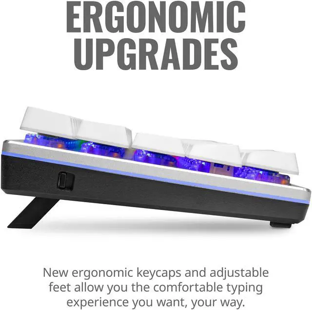 Alt view image 4 of 9 - Cooler Master SK622 Silver White Wireless 60% Mechanical Keyboard with Low Profile Blue Switches, New and Improved Keycaps, and Brushed Aluminum Design