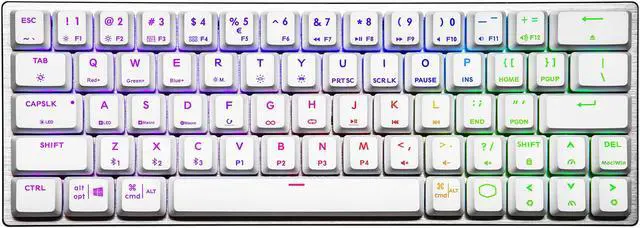 Alt view image 7 of 9 - Cooler Master SK622 Silver White Wireless 60% Mechanical Keyboard with Low Profile Blue Switches, New and Improved Keycaps, and Brushed Aluminum Design