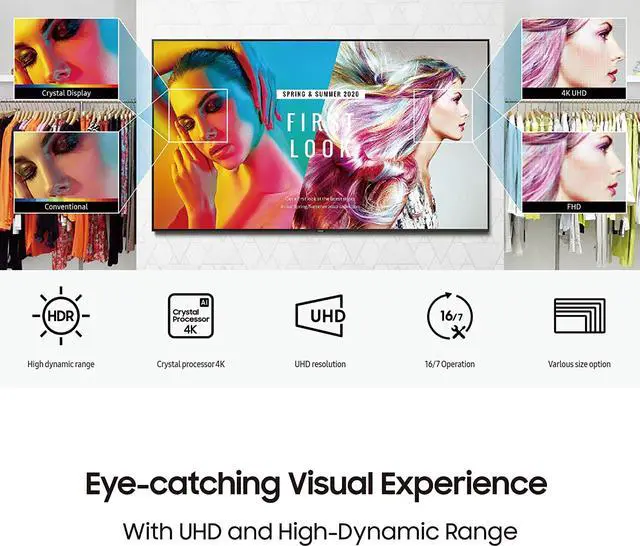 Alt view image 2 of 7 - Samsung BE50T-H 50" BET-H Series Crystal UHD 4K Pro TV