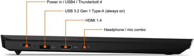 Alt view image 7 of 15 - Lenovo Laptop ThinkPad E15 G2 Intel Core i5-1135G7 8GB Memory 256 GB SSD Intel Iris Xe Graphics 15.6" Non-Touch Screen Windows 10 Pro 64-bit 20TDS00B00