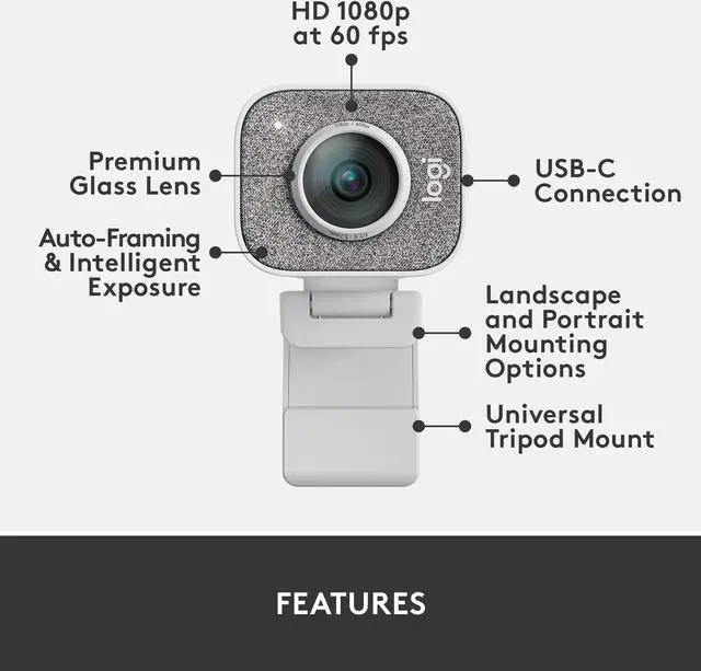 Alt view image 6 of 9 - Logitech for Creators StreamCam Webcam for Streaming and Content Creation, Full HD 1080p 60 fps, Premium Glass Lens, Smart Auto-Focus, for PC/Mac - White