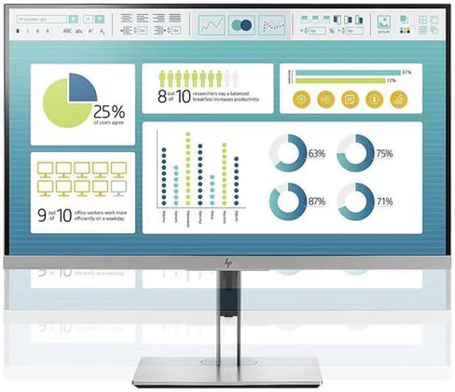 Alt view image 5 of 8 - HP EliteDisplay E273 27" Full HD 1920 x 1080 VGA HDMI DisplayPort HDCP Support USB 3.0 Hub Anti-Glare LED Backlit Height Adjustable IPS Monitor
