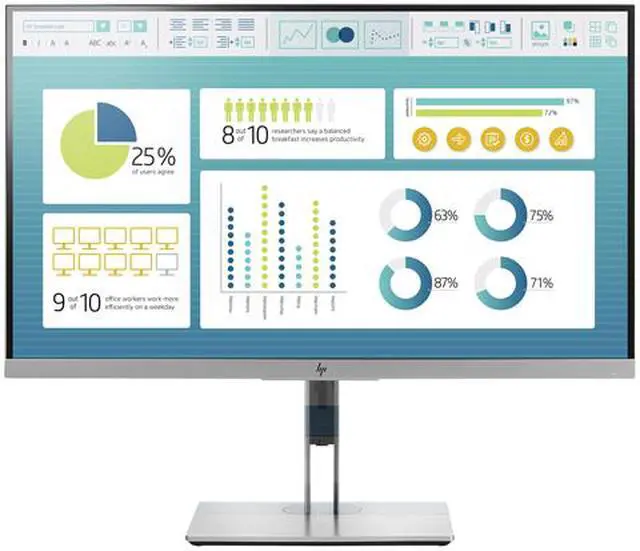 Alt view image 4 of 8 - HP EliteDisplay E273 27" Full HD 1920 x 1080 VGA HDMI DisplayPort HDCP Support USB 3.0 Hub Anti-Glare LED Backlit Height Adjustable IPS Monitor