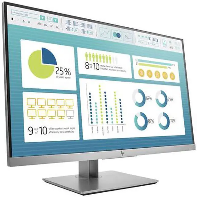 Alt view image 3 of 8 - HP EliteDisplay E273 27" Full HD 1920 x 1080 VGA HDMI DisplayPort HDCP Support USB 3.0 Hub Anti-Glare LED Backlit Height Adjustable IPS Monitor
