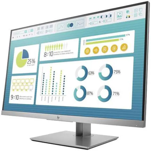 Alt view image 2 of 8 - HP EliteDisplay E273 27" Full HD 1920 x 1080 VGA HDMI DisplayPort HDCP Support USB 3.0 Hub Anti-Glare LED Backlit Height Adjustable IPS Monitor