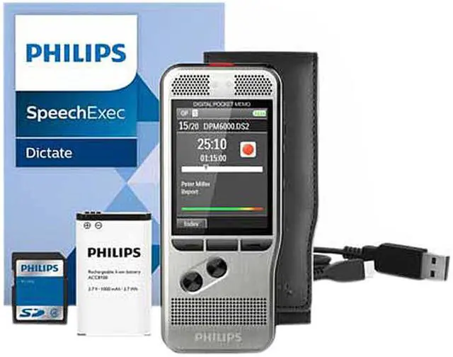Alt view image 7 of 7 - Philips DPM6000 PocketMemo Digital Voice Recorder with Push Button