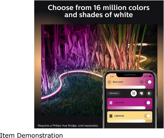 Alt view image 6 of 8 - Philips Hue 5M White & Color Ambiance Outdoor LightStrip