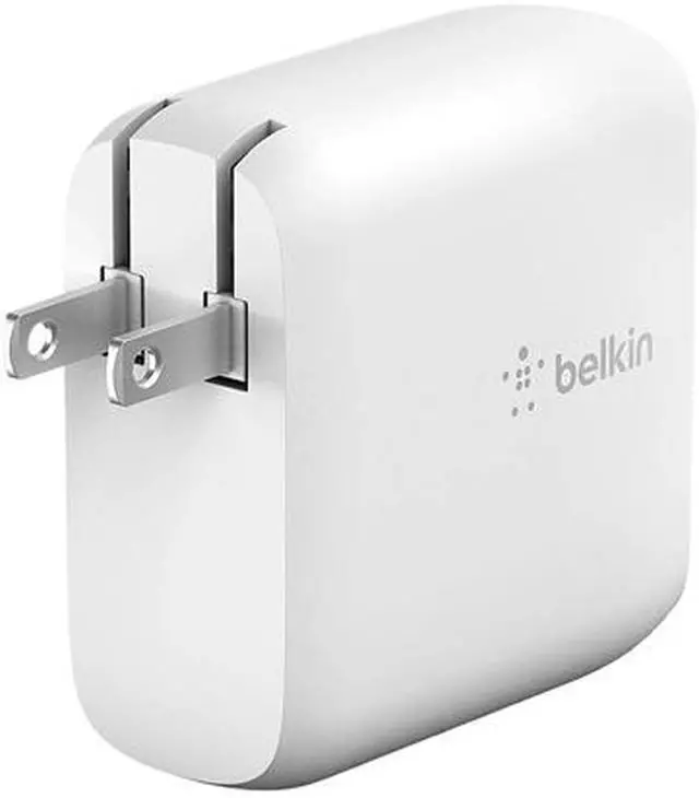 Alt view image 2 of 8 - Belkin 68W Dual USB-C Wall Mount GaN Charger PD Power Delivery for iPhone Fast Charger, MacBook Pro Charger, iPad Pro, Pixel, Galaxy, and More (WCH003DQWH)