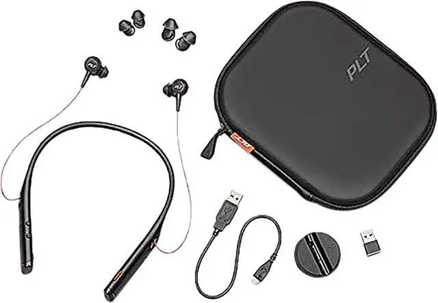 Alt view image 2 of 8 - Poly Voyager 6200 UC - Bluetooth Dual-Ear (Stereo)Earbuds Neckband Headset - USB-A Compatible to connect to your PC Mac - Works with Teams, Zoom & more - Active Noise Canceling, Black (208748-01)