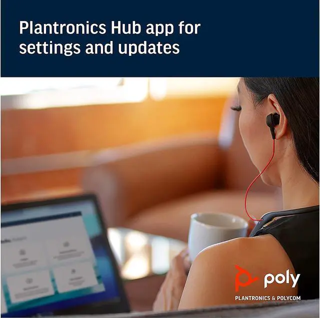 Alt view image 4 of 8 - Poly Voyager 6200 UC - Bluetooth Dual-Ear (Stereo)Earbuds Neckband Headset - USB-A Compatible to connect to your PC Mac - Works with Teams, Zoom & more - Active Noise Canceling, Black (208748-01)