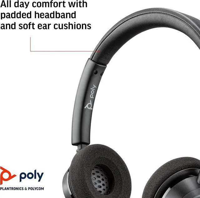 Alt view image 4 of 5 - Plantronics - Blackwire 3320 USB-A - Wired, Dual-Ear (Stereo) Headset with Boom Mic - USB-A to connect to your PC, Mac or Cell Phone - Works with Teams, Zoom & more