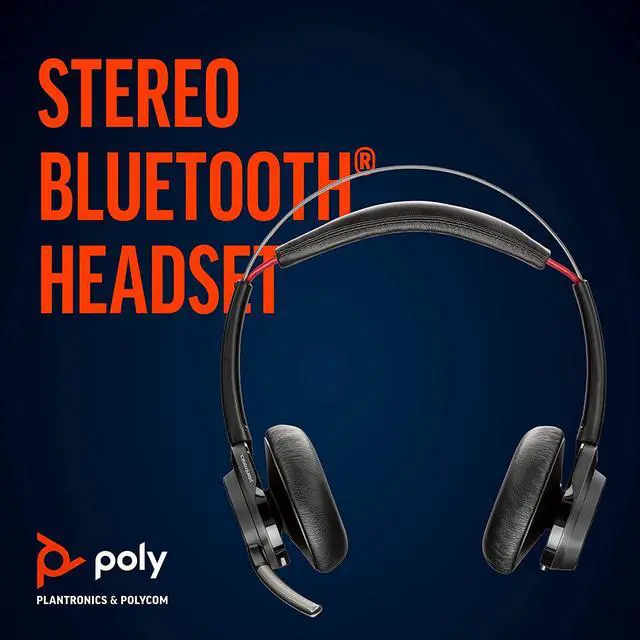 Alt view image 2 of 7 - Plantronics - Voyager Focus UC with Charge Stand (Poly) - Bluetooth Dual-Ear (Stereo) Headset with Boom Mic - USB-A PC/Mac Compatible - Active Noise Canceling-Works with Teams (Certified), Zoom & more