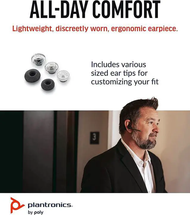 Alt view image 6 of 7 - Poly - Voyager Legend  - Bluetooth Single-Ear (Monaural) Headset (Plantronics) - Connect to your PC, Mac, Tablet and/or Cell Phone - Frustration Free Packaging - Noise Canceling