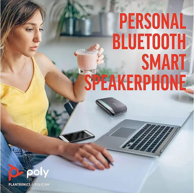 Alt view image 5 of 6 - Poly - Sync 20+ Bluetooth Speakerphone (Plantronics) - Personal Portable Speakerphone - USB-C Bluetooth Adapter - Connect to Your PC/Mac/Cell Phone - Works with Teams, Zoom & More