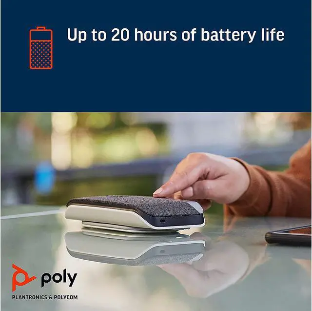 Alt view image 4 of 6 - Poly - Sync 20+ Bluetooth Speakerphone (Plantronics) - Personal Portable Speakerphone - USB-C Bluetooth Adapter - Connect to Your PC/Mac/Cell Phone - Works with Teams, Zoom & More