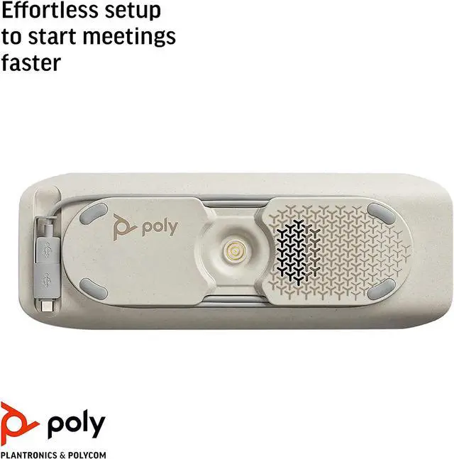Alt view image 3 of 6 - Poly - Sync 40 Smart -Speakerphone (Plantronics) - Flexible Work Spaces - Connect to PC/Mac via Combined USB-A/USB-C -Cable and Smartphones via -Bluetooth - Works with Teams, Zoom & more