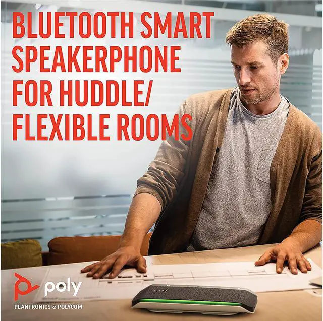 Alt view image 4 of 5 - Poly - Sync 40 Smart -Speakerphone (Plantronics) - Flexible Work Spaces - Connect to PC/Mac via Combined USB-A/USB-C -Cable and Smartphones via -Bluetooth - Works with Teams, Zoom & more