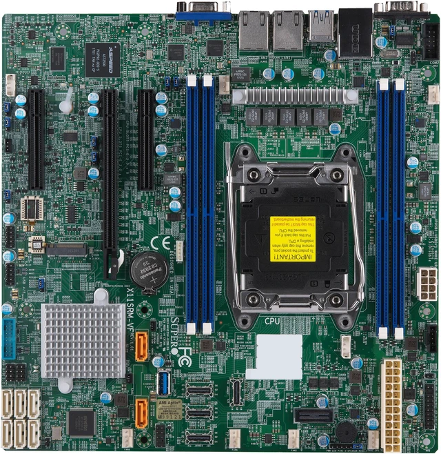 Main image of Supermicro Motherboard MBD-X11SRM-VF-O Xeon Single Socket 2066 C422 Max.256G PCIE MicroATX