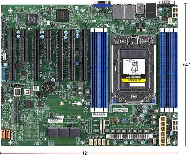 Alt view image 2 of 2 - Supermicro MB MBDH12SSLiO Support AMD EPYC 7003 Milan/7002 Rome