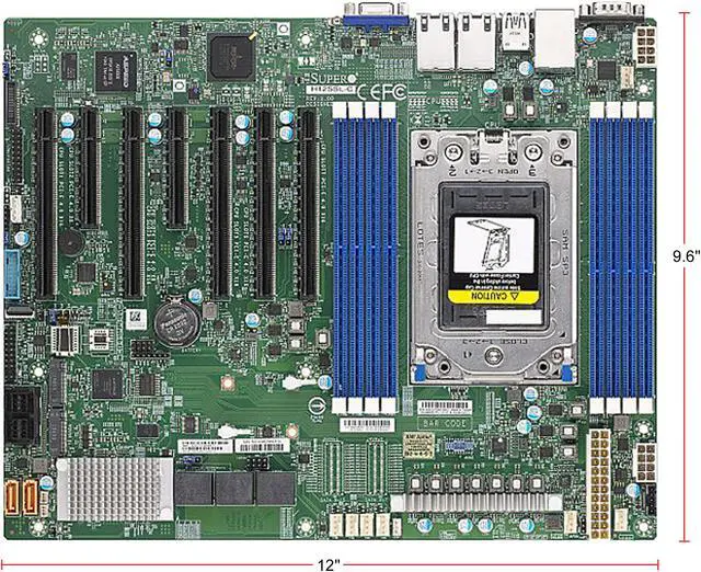 Alt view image 2 of 2 - Supermicro MB MBDH12SSLCO Socket SP3 AMD EPYC 7003 Milan/EPYC 7002 Rome Max 2TB DDR4 PCIE ATX RTL