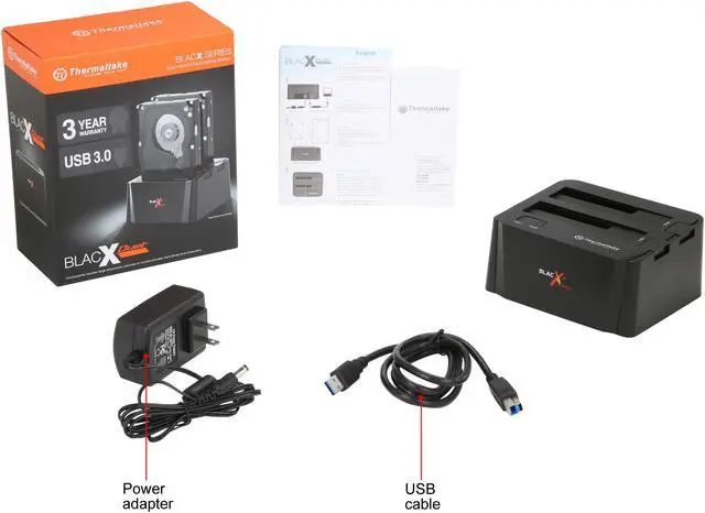 Alt view image 8 of 7 - Thermaltake BlacX Duet 2.5"/3.5" SATA I/II/III USB 3.0 External Hard Drive Enclosure Docking Station ST0014U-D