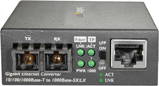 Alt view image 3 of 6 - StarTech MCMGBSCMM055 Fiber Media Converter - 1000Base-SX - 550m - Multi Mode - Fiber to Ethernet Converter - Fiber to Copper Converter