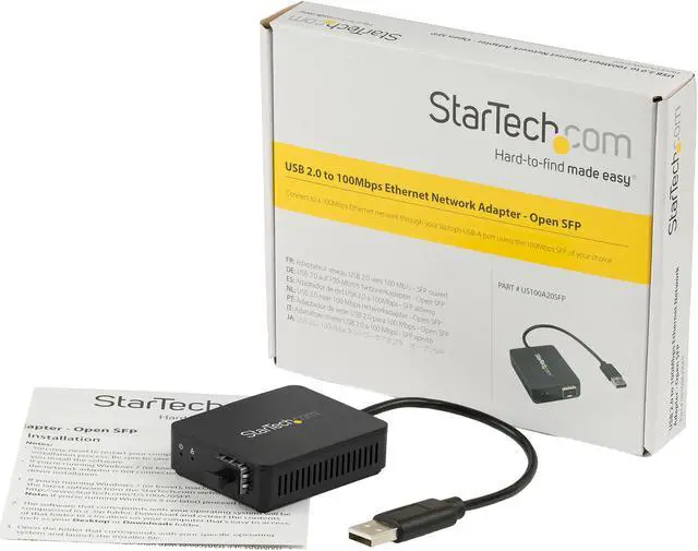Alt view image 4 of 4 - StarTech US100A20SFP USB to Fiber Optic Converter - Open SFP - 100 Mbps - Windows / Mac / Linux - USB to Ethernet Adapter - USB Network Adapter