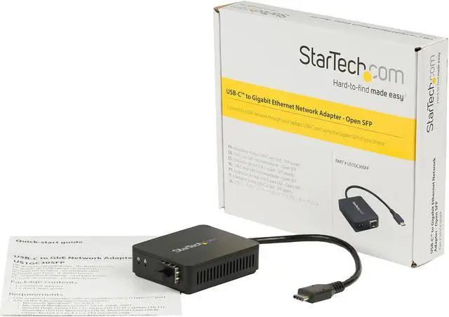 Alt view image 4 of 4 - StarTech.com USB C to Fiber Optic Converter - Open SFP - USB 3.0 Gigabit Ethernet Network Adapter
