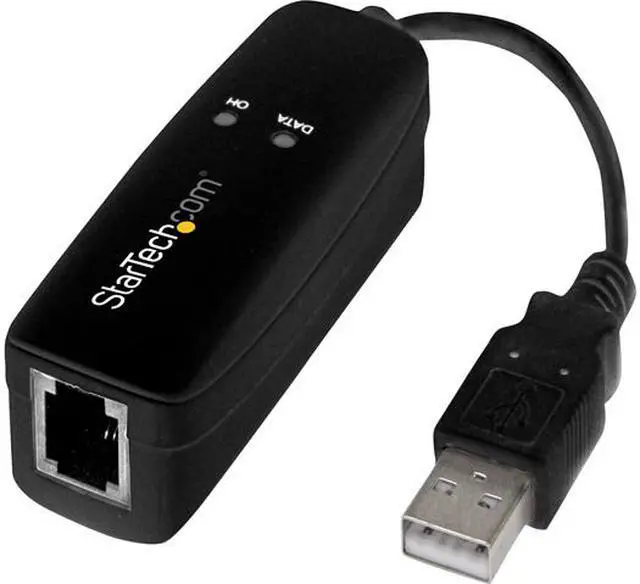 Main image of StarTech.com USB 2.0 Fax Modem - 56K External Hardware USB Dial Up V.92 Modem/ Dongle/Adapter - Computer Data Modem USB to Telephone Jack