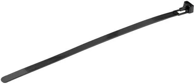 Main image of StarTech 100 Pack 8" Reusable Cable Ties Black Large Releasable Nylon/Plastic Zip Ties Resealable Adjustable Network Cable Wraps UL CBMZTRB8BK