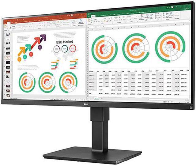 Alt view image 3 of 13 - LG 34" IPS UWQHD IPS Monitor 5 ms (GTG) FreeSync (AMD Adaptive Sync) HDMI, DisplayPort, USB, Audio Flat Panel 34BN770-B