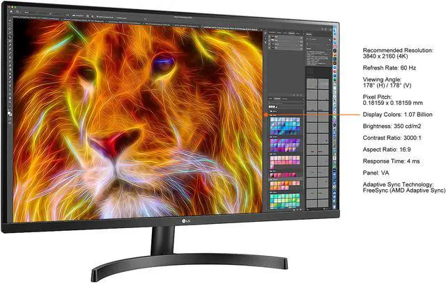 Alt view image 4 of 8 - LG 31.5" 32BN50U-B UHD 4K (3840x2160) HDR10, DCI-P3 90% (Typ.), AMD FreeSync, Dynamic Action Sync, Black Stabilizer, MAXXAUDIO and Adjustable Stand Monitor