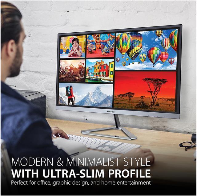 Alt view image 3 of 12 - ViewSonic VX2476-SMHD 24 Inch 1080p Widescreen IPS Monitor with Ultra-Thin Bezels, HDMI and DisplayPort