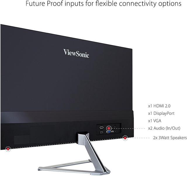 Alt view image 5 of 12 - ViewSonic VX2476-SMHD 24 Inch 1080p Widescreen IPS Monitor with Ultra-Thin Bezels, HDMI and DisplayPort