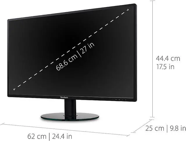 Alt view image 3 of 12 - ViewSonic VA2719-SMH 27 Inch IPS 1080p Frameless LED Monitor with HDMI and VGA Inputs for Home and Office