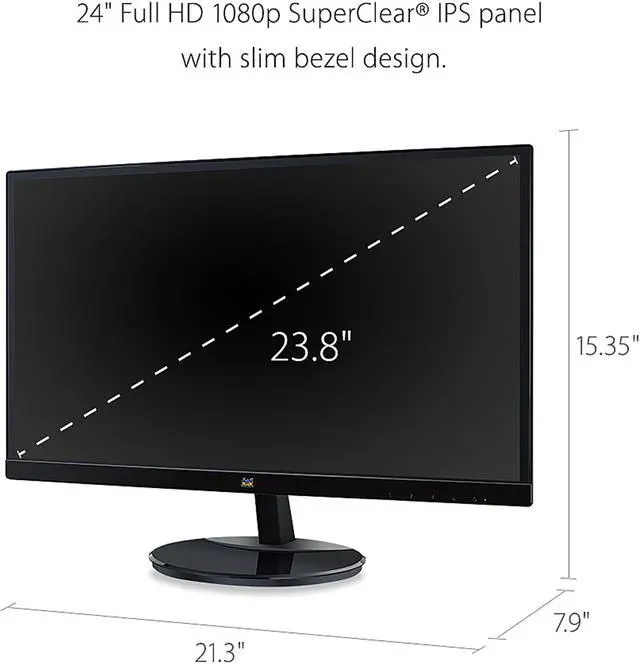 Alt view image 3 of 11 - ViewSonic VA2459-SMH 24 Inch IPS 1080p Frameless LED Monitor with HDMI and VGA Inputs