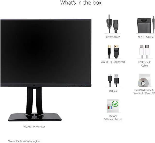 Alt view image 8 of 17 - ViewSonic VP2785-4K 27 Inch Premium IPS 4K Monitor with Advanced Ergonomics, ColorPro 99%A AdobeRGB Rec 709, 14-bit 3D LUT, Eye Care, 65W USB C, HDMI, DP for Home and Office