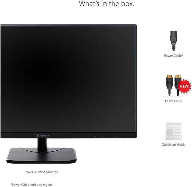 Alt view image 5 of 12 - ViewSonic VA2456-MHD 24 Inch Frameless IPS 1080p Monitor with HDMI DisplayPort and VGA Inputs for Home and Office
