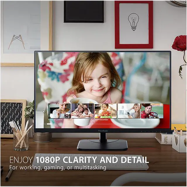 Alt view image 2 of 13 - ViewSonic VA2256-MHD 22 Inch IPS 1080p Monitor with Ultra-Thin Bezels, HDMI, DisplayPort and VGA Inputs for Home and Office
