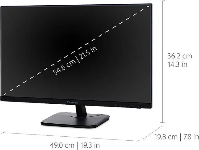 Alt view image 3 of 13 - ViewSonic VA2256-MHD 22 Inch IPS 1080p Monitor with Ultra-Thin Bezels, HDMI, DisplayPort and VGA Inputs for Home and Office