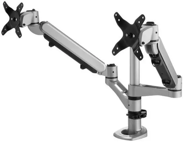 Alt view image 2 of 4 - Spring-Loaded Dual Monitor Mounting Arm for Two Monitors up to 27 Inches Each VESA 75x75 and 100x100mm Compatible