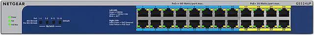 Alt view image 6 of 8 - NETGEAR 24-Port Gigabit Ethernet High-Power PoE+ Unmanaged Switch with 16-Ports PoE++ (480W) | GS524UP