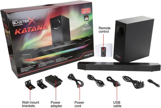 Alt view image 12 of 12 - Sound BlasterX Katana Multi-channel Bluetooth Wireless Gaming Soundbar (Black)