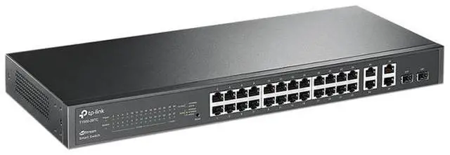 Alt view image 2 of 3 - TP-Link T1500-28TC JetStream 24-Port 10/100 Mbps + 4-Port Gigabit Smart Switch